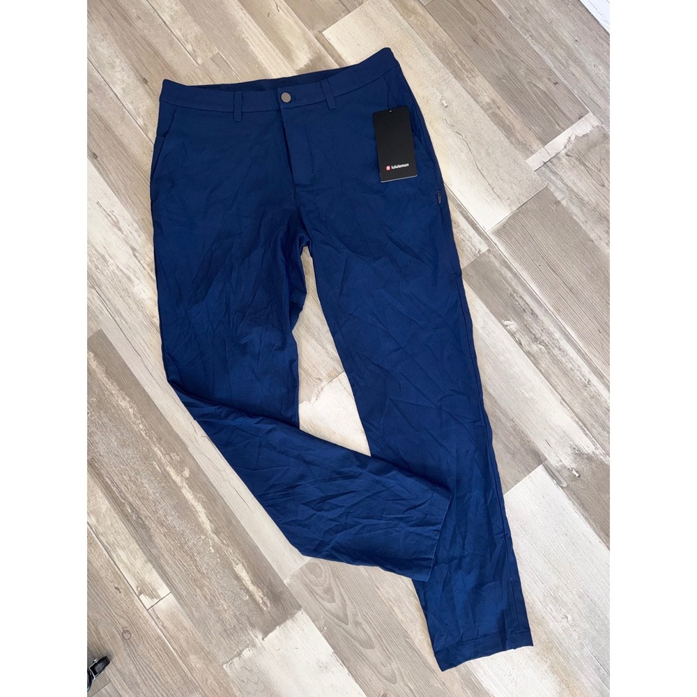 Lululemon ABC Slim-Fit Golf Trouser Mens Blue Water-Resistant Pants 33 x 32 NEW